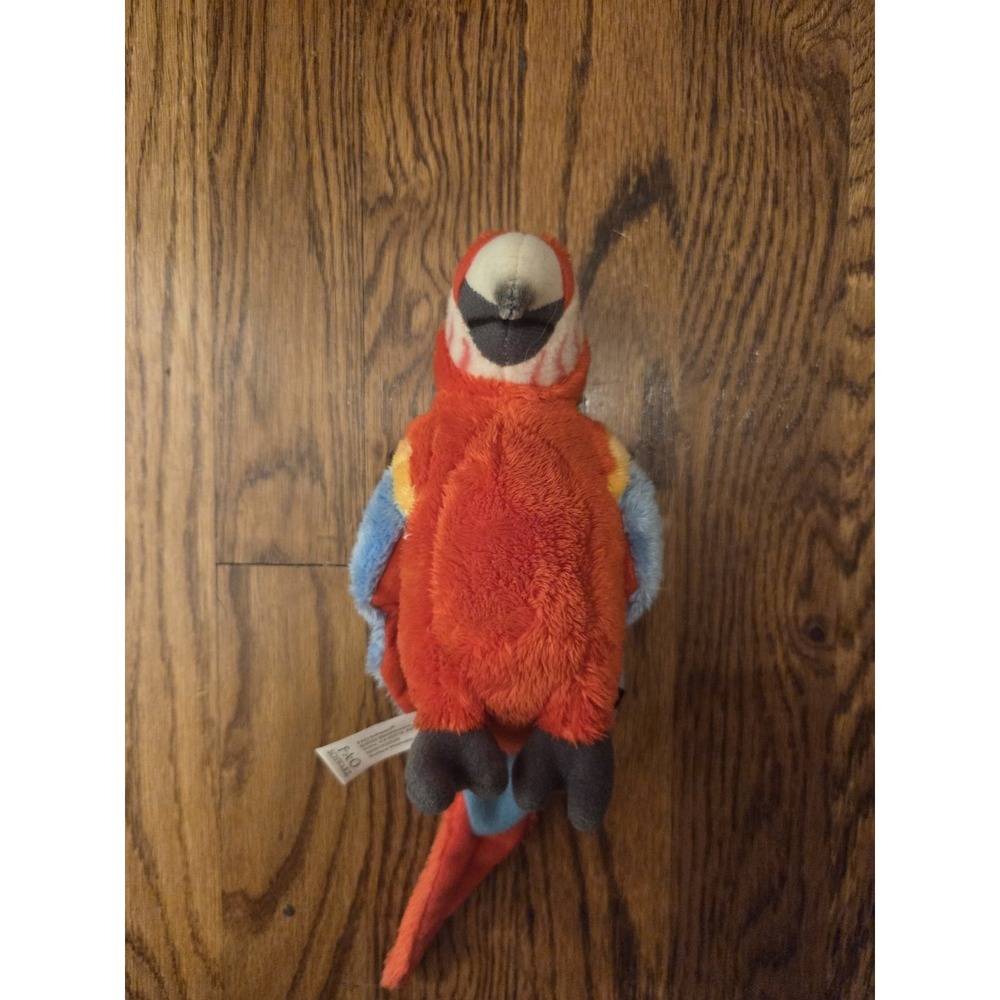 FAO Schwarz 6" Parrot Red Blue Macaw Adopt a Wild Pal Plush‎ Stuffed 2022 E51